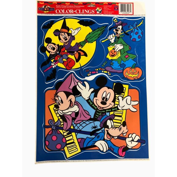 Halloween Mickey Mouse Color-Clings Removable & Reusable Window Decorations - Picture 1 of 12